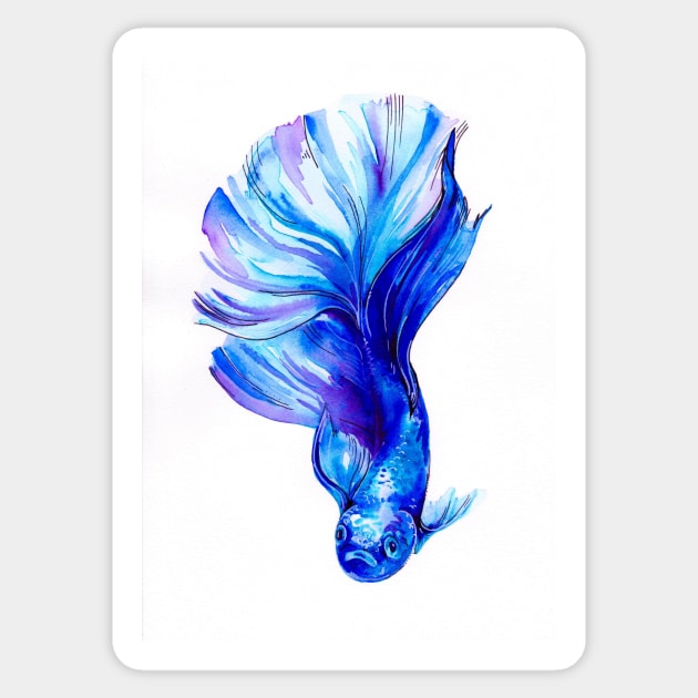Betta Fish Blue Sticker by EveiArt